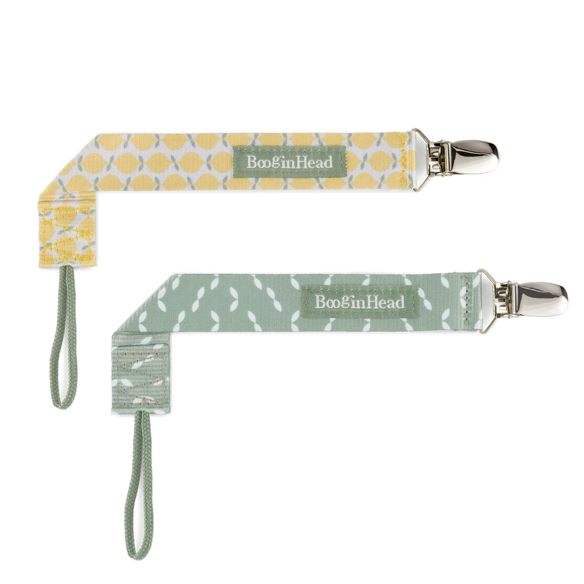 Booginhead 2-Pack Pacifier Clips, Lemons and Leaves