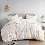 Comfort Spaces Soft Washed Pleated Duvet Cover Set - King, Neutral