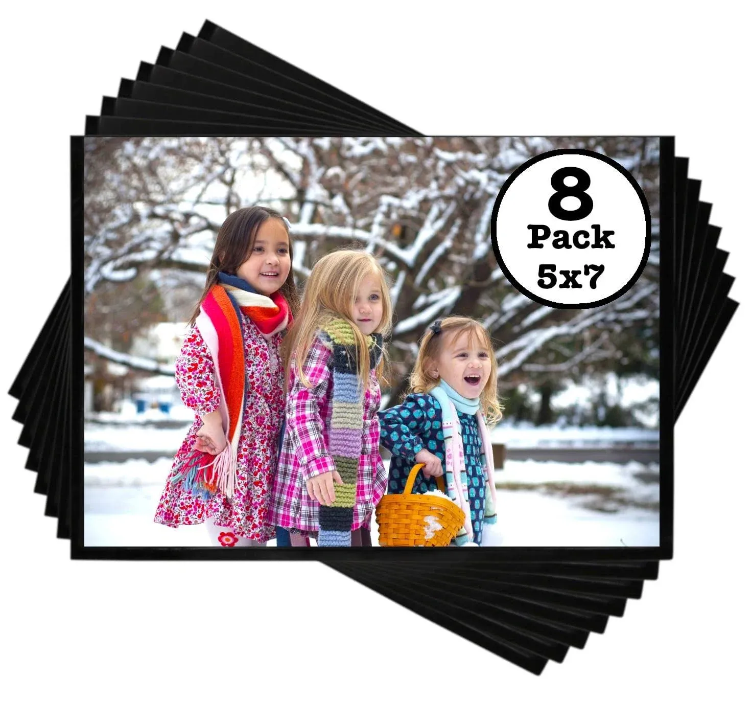 8 Pack 5x7 Inch Magnetic Photo Sleeves Picture Frames for Refrigerator