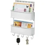 mDesign Wall Mount 2 Tier Metal Woven Mail Organizer Storage Basket