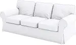 Heavy Cotton Ektorp Sofa 3 Seat Cover Replacement is Made Compatible for IKEA Ektorp Three Seat Sofa (White Sofa)