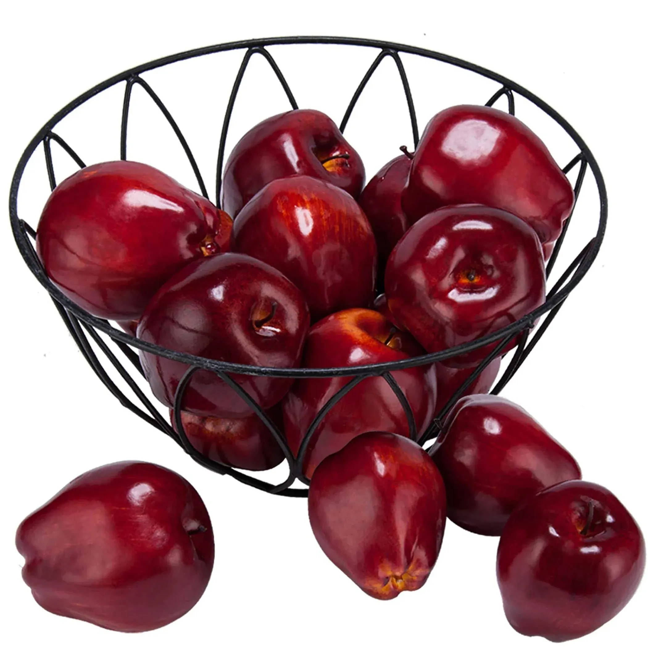 Toopify 16PCS Artificial Red Apples, Red Delicious Apple，Plastic Fruit,Fake Fruit Lifelike Simulation Apples for Home Kitchen Table Basket Decoration, 3.43" x 2.95"