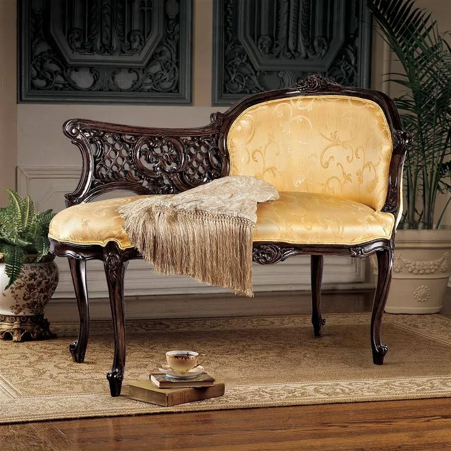 Design Toscano Madame Claudine's Mahogany Chaise Lounge