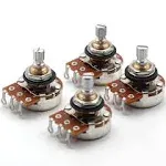 Set of Four (4X) Bourns 500K SHORT Split Shaft Audio Taper Low Friction Potentiometers