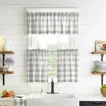 Elrene Red/White Farmhouse Living Buffalo Check Window Tier Set