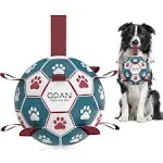 QDAN Dog Toys Soccer Ball with Straps Interactive Dog Toys for Tug of War