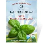 The Old Farmer's Almanac Organic Heirloom Basil Seeds (Italian Large Leaf) - Approx 450 Seeds