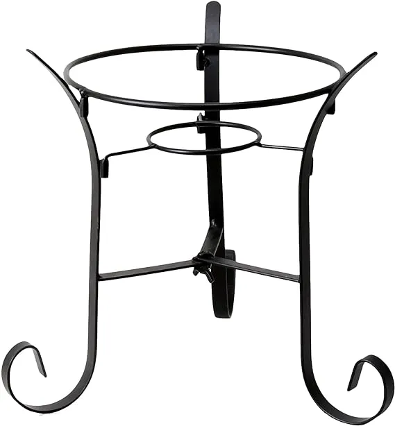 Alpine Corporation 10" Tall Indoor/Outdoor Glass Gazing Globe Metal Stand, Black