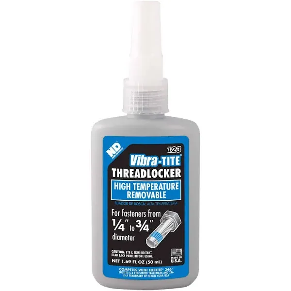 Vibra-Tite - 123 Medium Strength High Temp Threadlocker, 50 ml