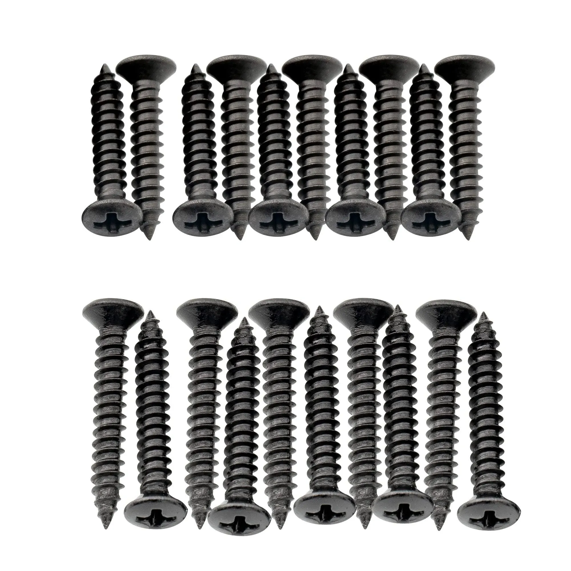 Musiclily Ultra Black 2.5mm Stainless Steel Countersunk Pickup Ring Screws Set