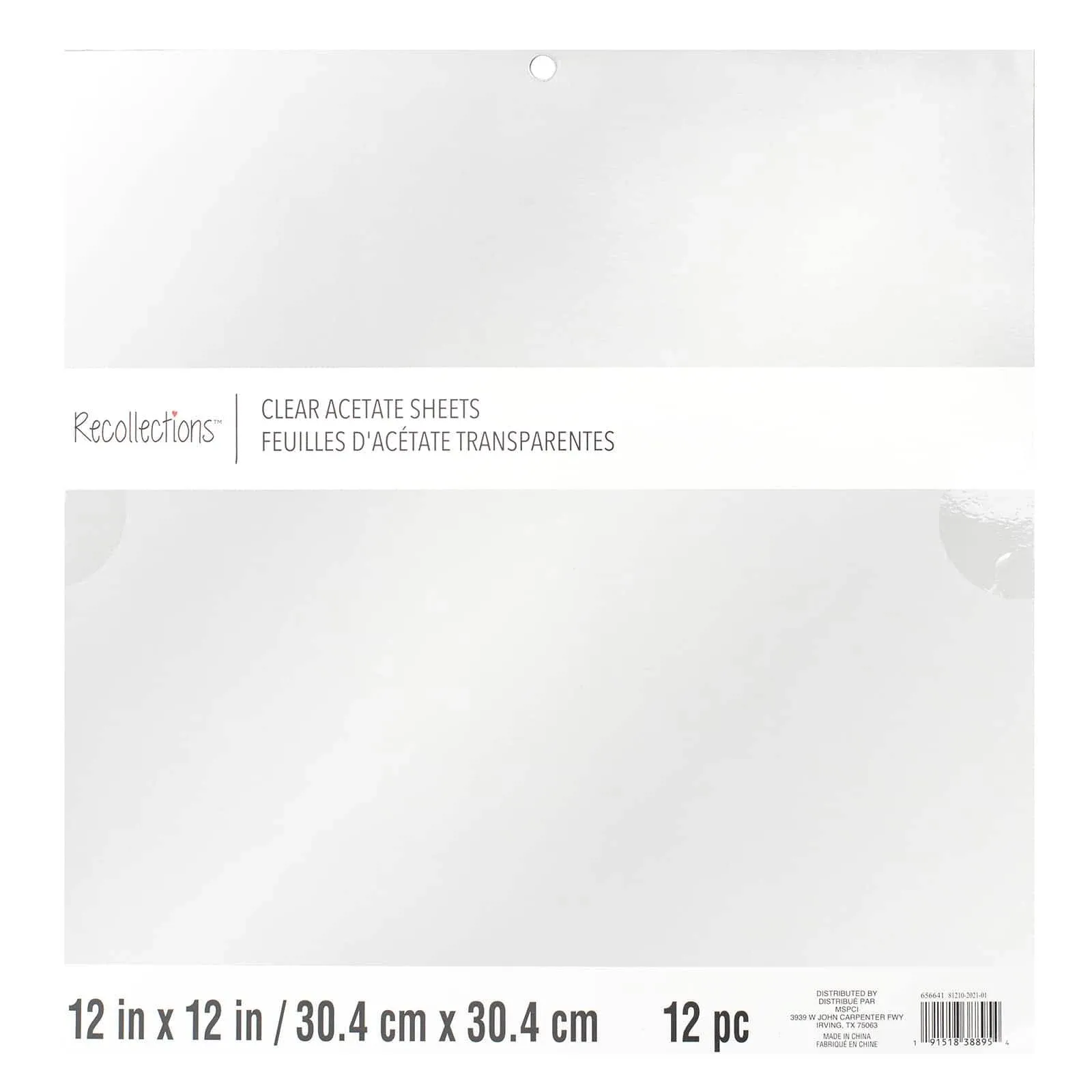 Recollections 12" x 12" Clear Acetate Sheets - 12 ct