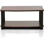 Furinno Turn-N-Tube No Tools 2-Tier Elevated TV Stand, Dark Brown/Black