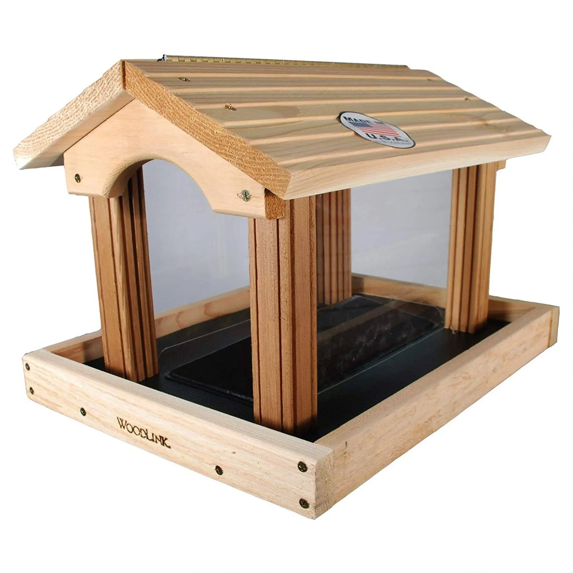 Woodlink PRO4 Premier Large Capacity Ranch Style Red Cedar Wood Bird Feeder