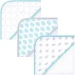 Luvable Friends Cotton Terry Hooded Towels, Mint Elephant