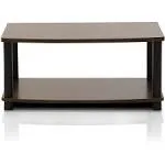 Furinno Turn-N-Tube No Tools 2-Tier Elevated TV Stand, Dark Brown/Black