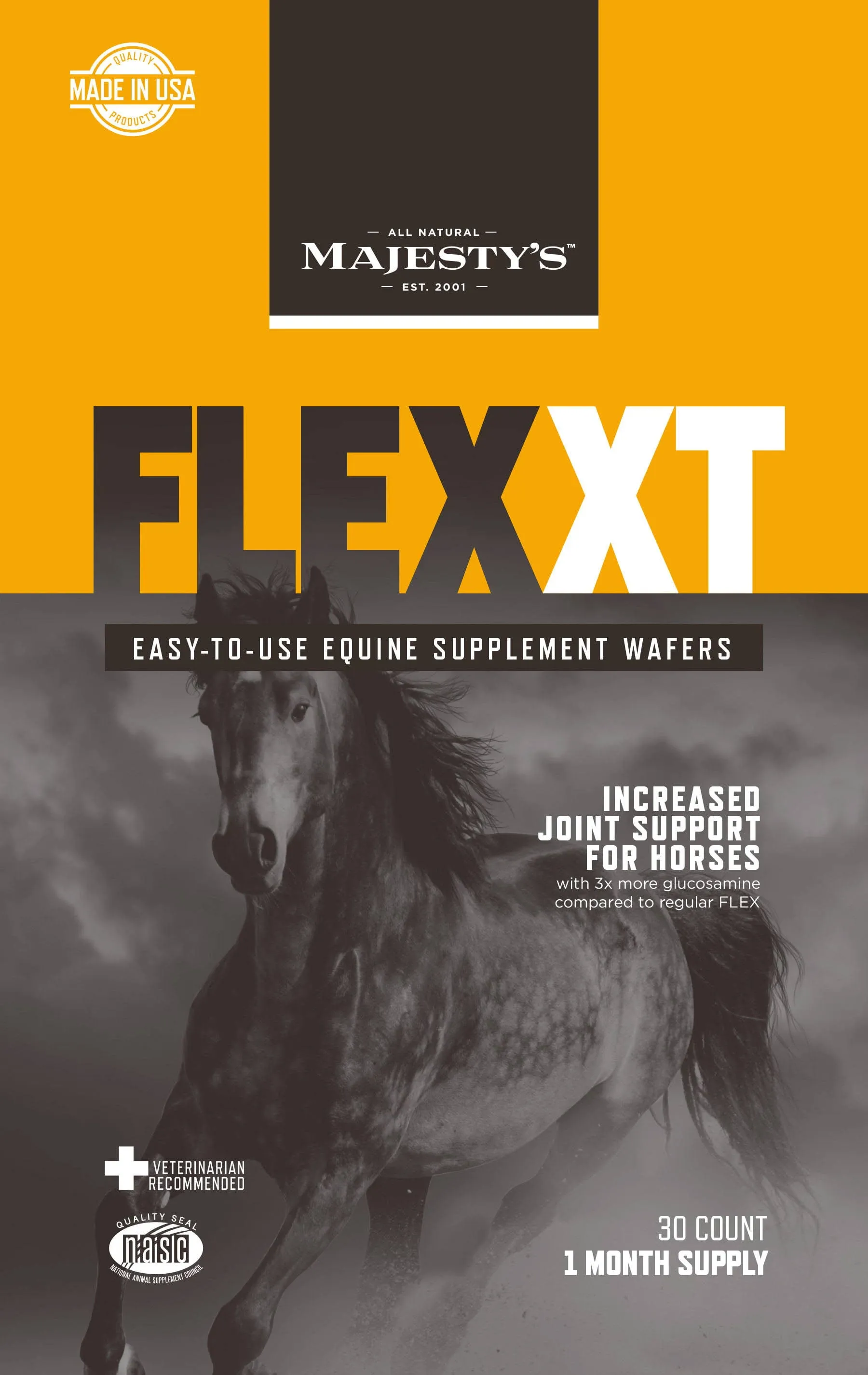 Majesty S Flex XT Equine Supplement Wafers 30 Day