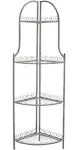 SAFAVIEH Abarrane Victorian Wrought Iron 4-Tier Outdoor Corner Shelf. - 14 in. W x 14 in. D x 60 in. H