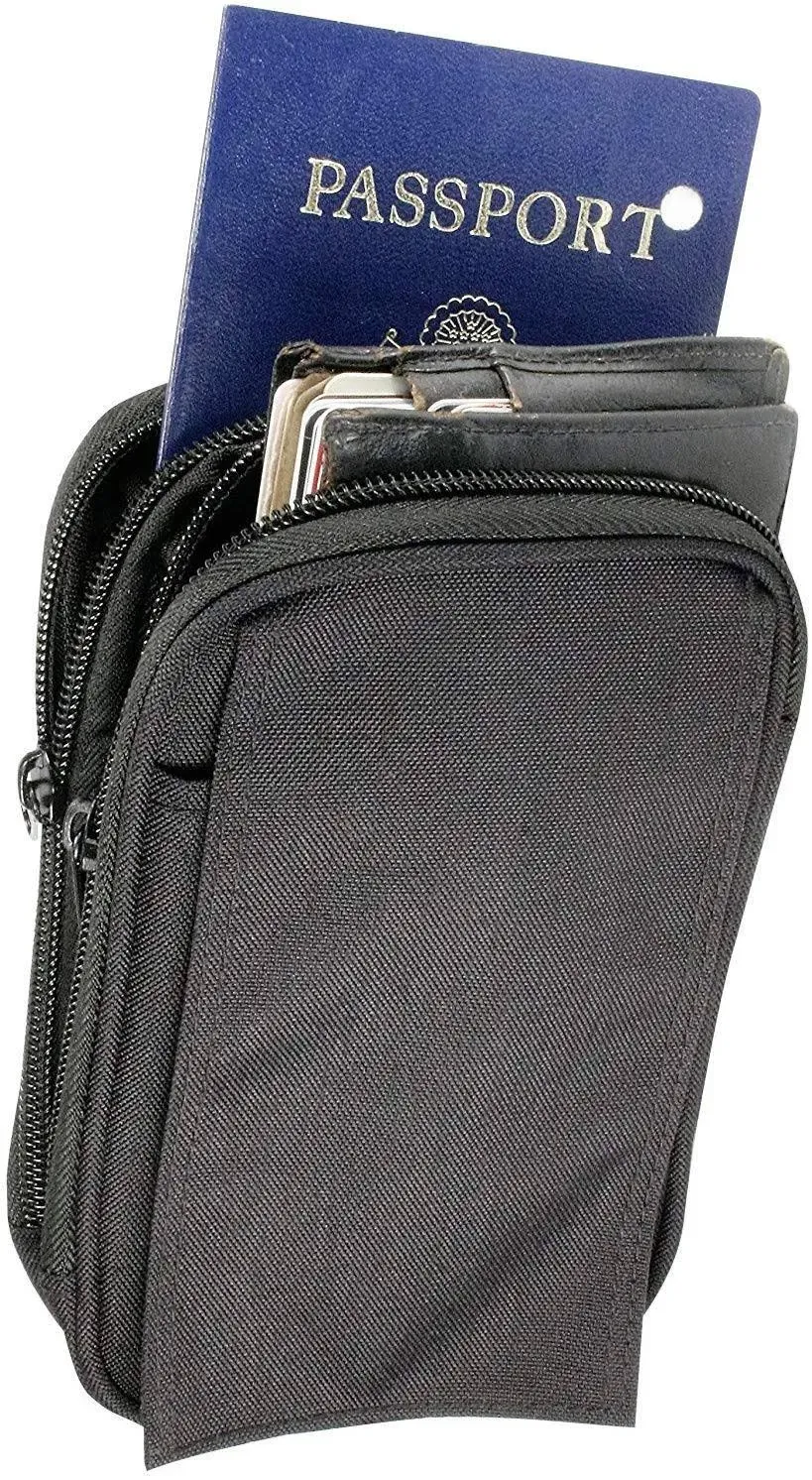 Clakit XL StrapPack Two Zipper Clip-On Pouch (Black), Travel Wallet, Backpack ...