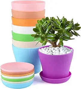 8 Pcs 4&#034; Plastic Plant Flower Seedlings Nursery Pot/Pots Planter Container