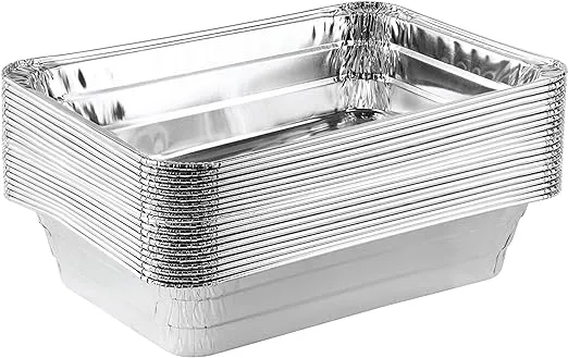 Plasticpro Disposable 2 lb Aluminum Takeout Tin Foil Baking Pans 6'' x 8'' x 2 ...