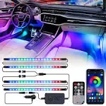 14&#034; 72 RGB LED Strip Under Car Tube Underglow Music Bluetooth APP Neon Light Kit