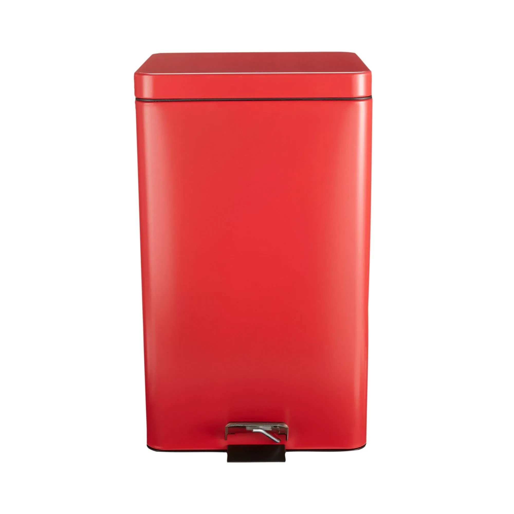 McKesson Steel Trash Can with Plastic Liner Red 32 Quart