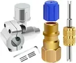 A/C Retrofit Valve Kit-Refrigerant Retrofit Valve Set, with R12 to R134A Low Side Adapter, BPV31 Bullet Piercing Valve, for HVAC Refrigerant System R12 R22 R502 R134A