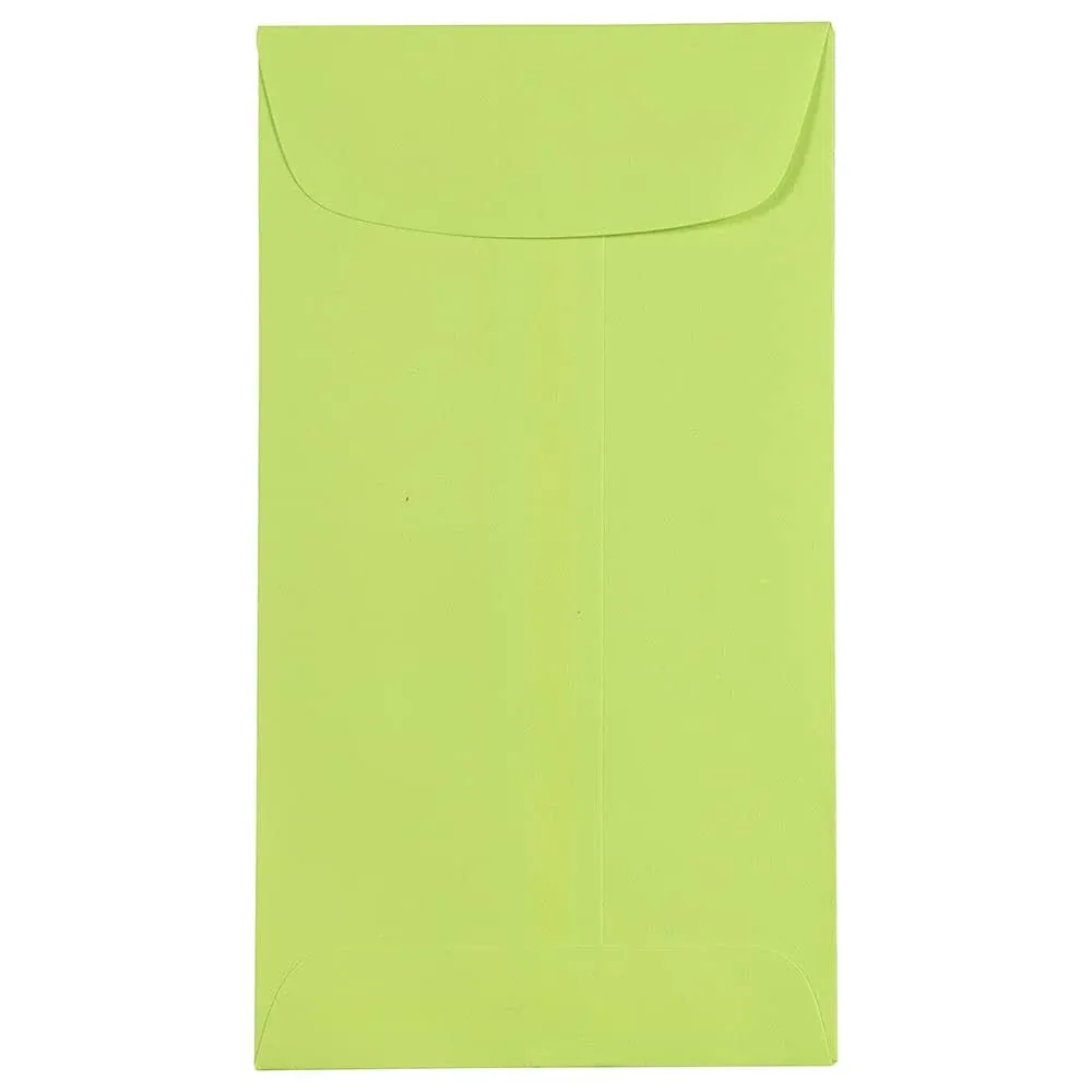 Jam Paper #6 Coin Business Colored Envelopes, 3.375 x 6, Ultra Lime Green, 50 ...