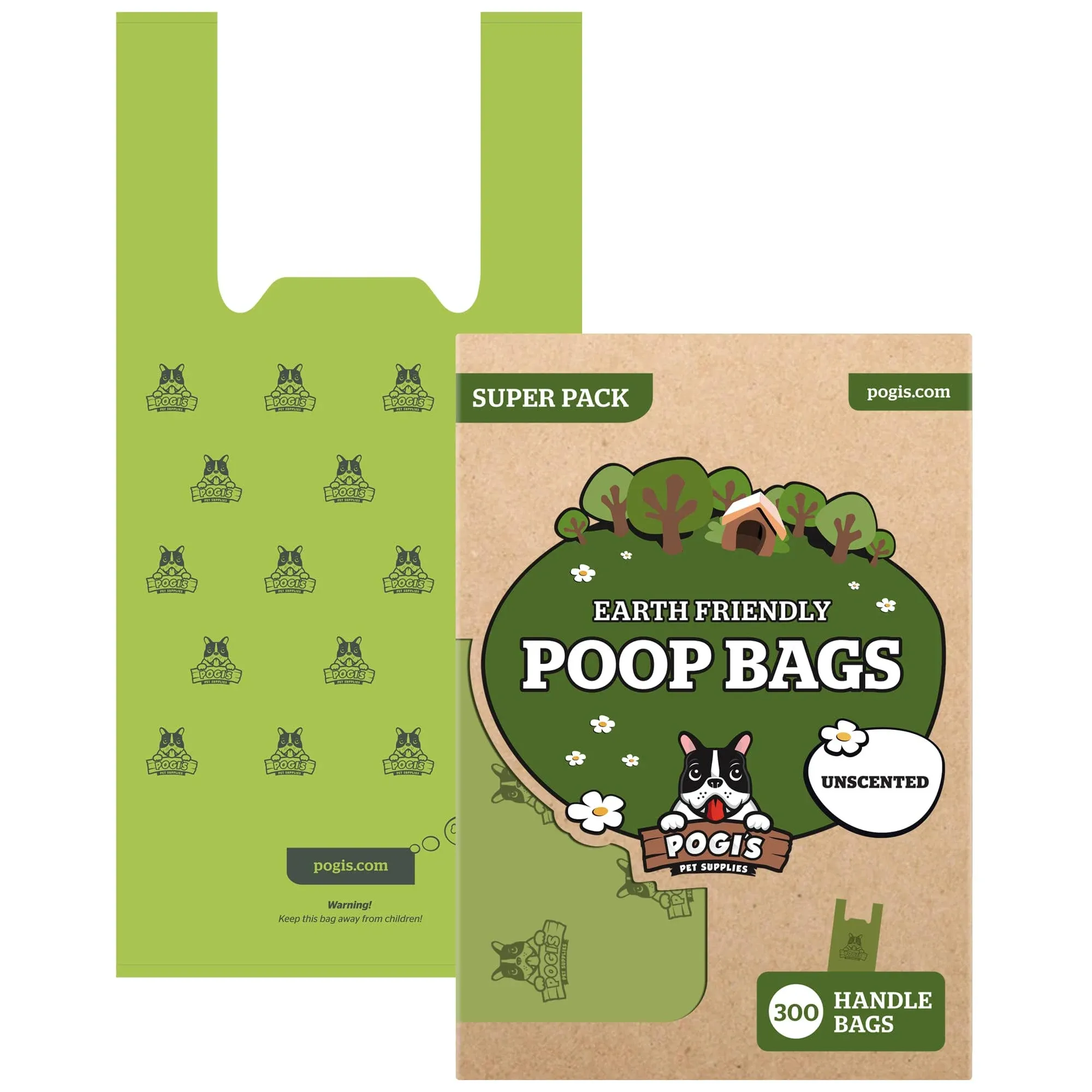 Pogi&#039;s 300 Unscented Dog Poop Bags with Handles - Earth-Friendly<wbr/>, Leak-Proof,...