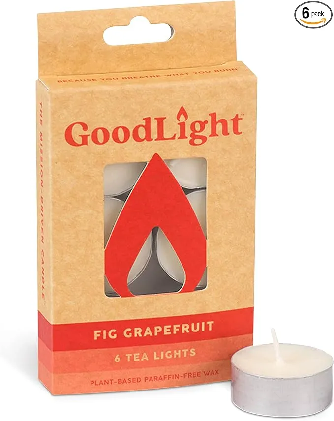 GoodLight Paraffin-Free Scented Tea Lights Candles, Clean-Burning and All-Natura