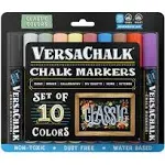 Versachalk Liquid Chalk Markers - Set of 10, Classic Colors, Bold