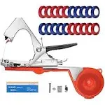 DrRobor Plant Tying Machine Tomato Tape Tool Fruit Twine Tool with 21 Rolls of Tape and 1 Box of Staple for Garden Vegetable Gra