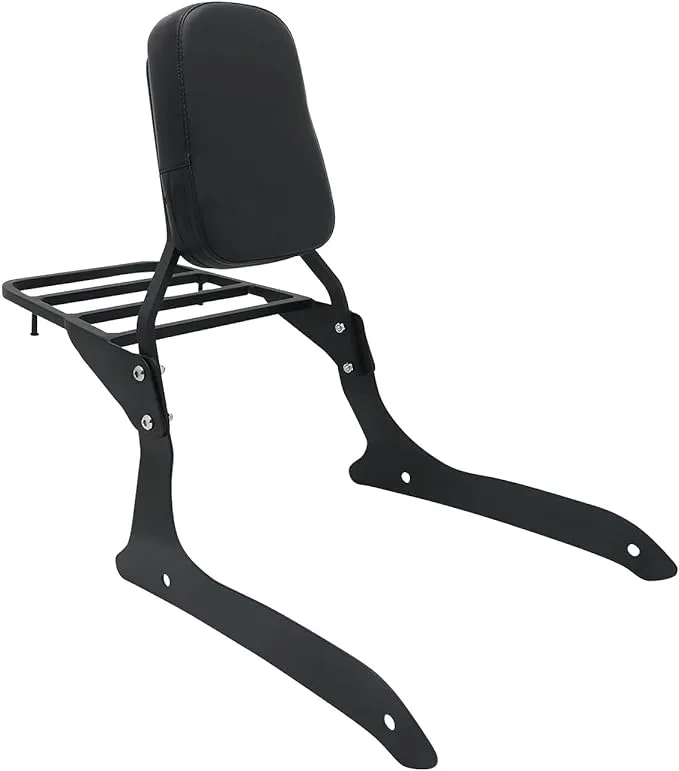 Passenger Backrest Sissy Bar &amp; Luggage Rack Portable Compatible with Yamaha X...