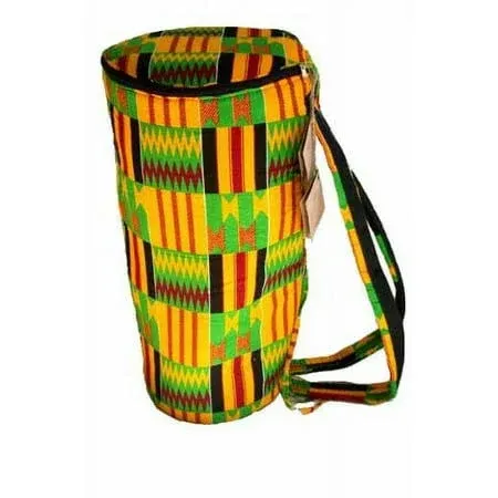 African Kente Cloth Djembe Drum Bag - 16x26 Extra Large, Multi-Color