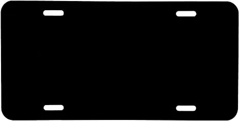 Blank Metal Automotive License Plate Plates Tag for Custom Design Work - 0.025 Thickness/0.5mm - US/Canada Size 12x6 (Black)