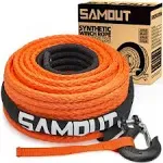 Synthetic Winch Rope Cable Kit: 3/8in x 92ft 25500LBS with Protective Sleeve ...