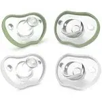 Flexy Silicone Pacifiers 0-3 Months / Sage-White / 4-Pack