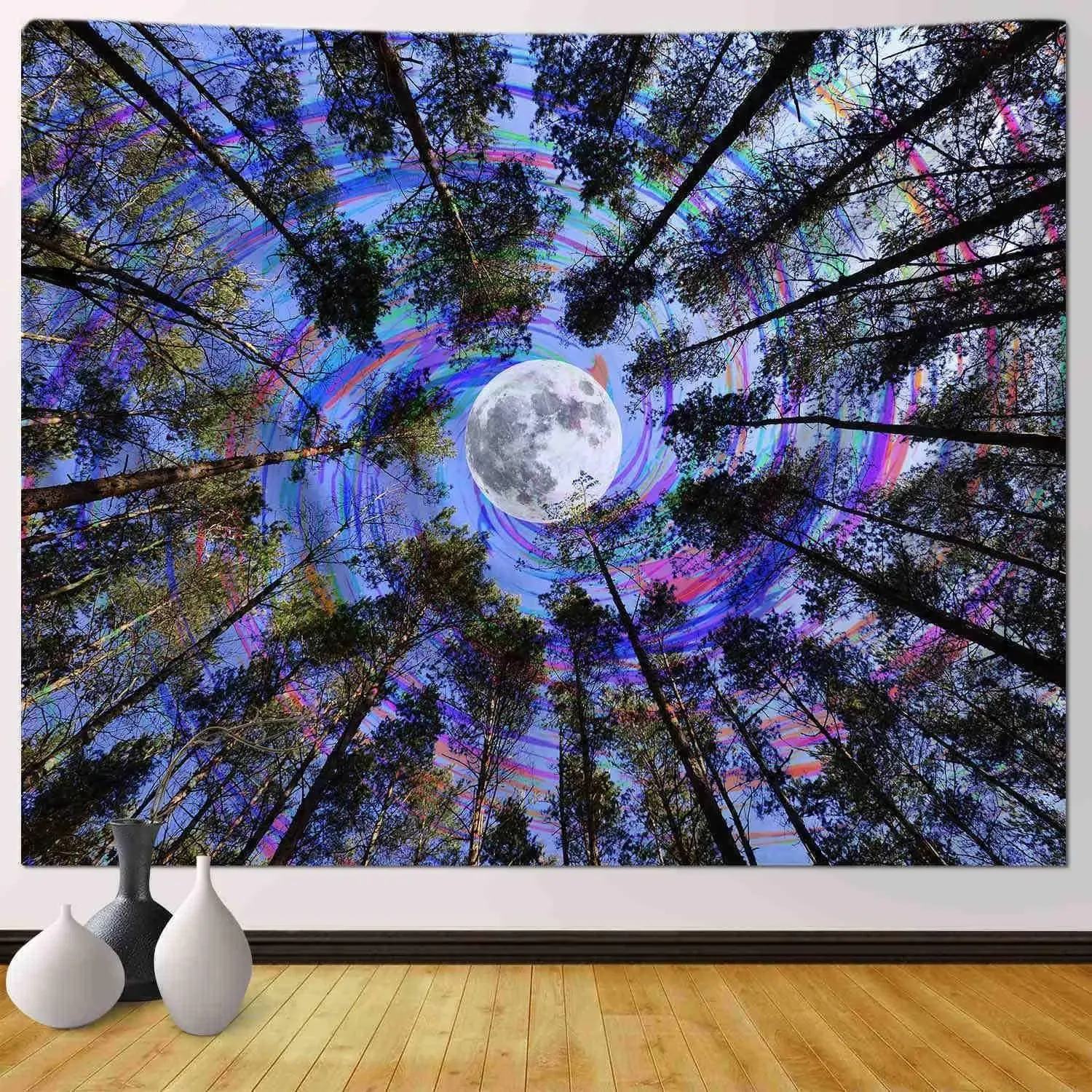 Trippy Tapestry for Bedroom Tapestry Trippy Moon for Women Home Decor 51X60 Inch