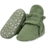 Zutano Organic Cotton Gripper Baby Bootie - Olive