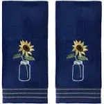 SKL Home by Saturday Knight Ltd. Sunflower in Jar Hand Towel (2-Pack), Blue