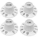 Pro Fine 24 Splines Witch Hat Knobs Top Hat Knobs 2 Tone 2 Volume Guitar Cont...