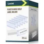 Lenink 30Pcs Wire Shelf Label Holders,Plastic Wire Rack Label Holder,Compatible with Metro 1-1/4in Shelves,Label Area 3in Lx1.25in H (Label Paper Insert Included)