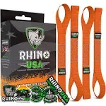 Rhino USA Soft Loop Tie-Down Straps (4-Pack) Orange