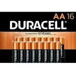 Duracell Batteries, Alkaline, AA, 1.5 V, 16 Pack - 16 batteries