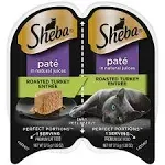 Sheba Perfect Portions Turkey Entree Wet Cat Food Trays, 2.6 oz., Case of 24 Twin Packs