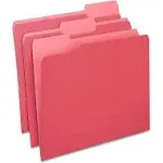 Staples Colored File Folders 1/3-Cut Tab Letter Size Red 100/Box (224519)