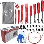 Wetado Metal Auto Trim Removal Tool Set, 80 Pcs Car Fastener Terminal Remover To