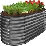 Best Choice Products Metal Raised Garden Bed Oval Outdoor Planter Box