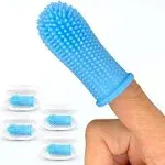 Jasper Dog Toothbrush - 360º Dog Tooth Brushing Kit for Dog Teeth Cleaning - Dog Dental Care for Puppies, Cats & Small Pets - Ergonomic Dog Finger Toothbrush with Surround Bristles - Blue 2-Pack