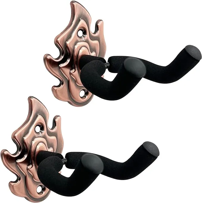 MOYACA Guitar Wall Mount Hanger, 2 Pack Metal Guitar Wall Hanger, Guitar Hanger ...